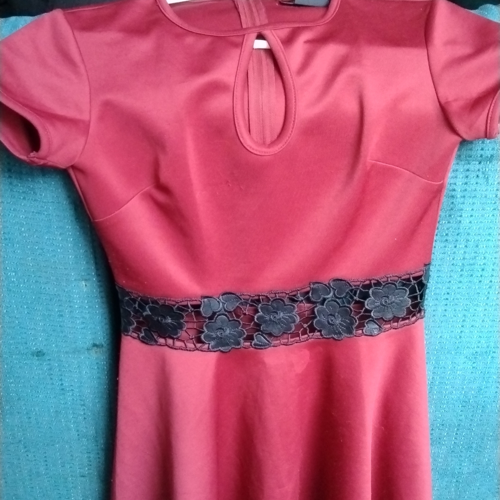 Red and black dress